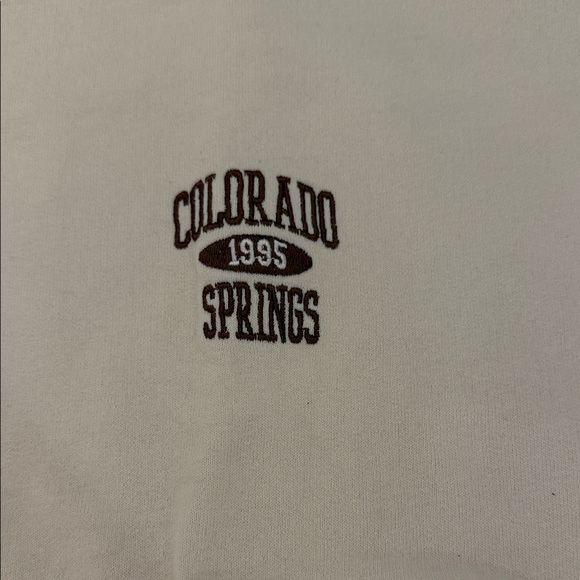 Urban Outfitters Cream Crewneck Colorado Springs Sweatshirt Size Large Oversized - Picture 3 of 4
